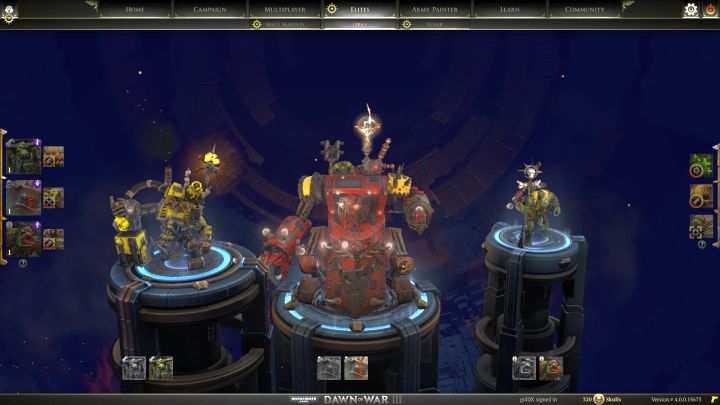 Ork elite unit selection screen. - Ork - elite units - Ork - Warhammer 40,000: Dawn of War III Game Guide