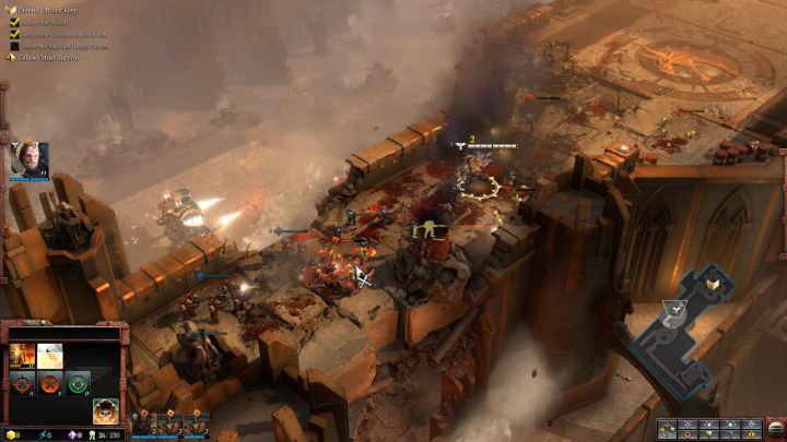Journey through the narrow bridge is a perfect opportunity to abuse Agenlos abilities. - Mission 1 - The Defense of Varlock Keep - Campaign Walkthrough - Warhammer 40,000: Dawn of War III Game Guide