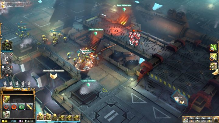 The beginning of the mission and first cannons to destroy. - Mission 7 - The Dark Arrival - Warhammer Dawn of War 3 Walkthrough - Campaign Walkthrough - Warhammer 40,000: Dawn of War III Game Guide