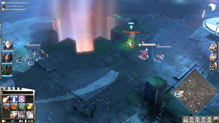 Alarm consoles can be used to redirect the enemy attention. - Mission 11 - The Bloody Gambit - Dawn of War 3 Walkthrough - Campaign Walkthrough - Warhammer 40,000: Dawn of War III Game Guide