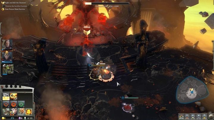 The fountain, reminiscent of a heart, almost destroyed. - Mission 17 - The Wayfarers - Dawn of War 3 Walkthrough - Campaign Walkthrough - Warhammer 40,000: Dawn of War III Game Guide