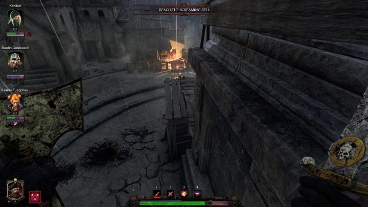 After that you must jump on the wooden beam - Grimoires in Act II | Warhammer Vermintide 2 - Grimoires - Warhammer Vermintide 2 Game Guide