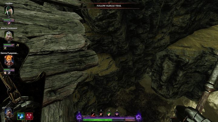 Go to the left edge and locate the rock shelf - jump on it - Grimoires in Act III | Warhammer Vermintide 2 - Grimoires - Warhammer Vermintide 2 Game Guide