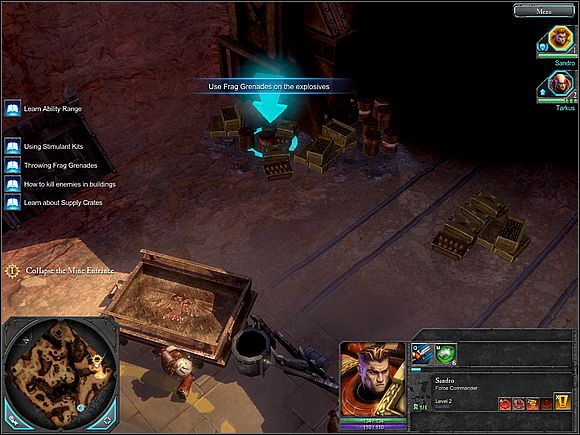 Throw a grenade at the highlighted spot to complete the mission - Main storyline - Stand With Your Brothers - Main storyline - Warhammer 40,000: Dawn of War II - Game Guide and Walkthrough