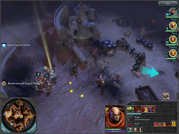 Hide Avitus and Tarkus behind cover (near the array) so that they can shoot at the xenos from safety - Main storyline - The Defense of Argus Gate - Main storyline - Warhammer 40,000: Dawn of War II - Game Guide and Walkthrough