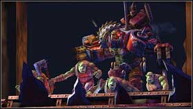 At the right corner youll find next orc, standing near to barrel[1] - 1 - Landing on the planet - Walkthrough - Warhammer 40,000: Space Marine - Game Guide and Walkthrough