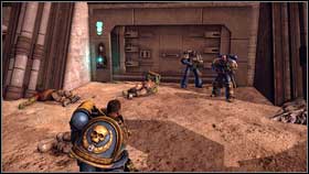 A dozen metres onward, an army of orcs attacked you[1] - 2 - Against all - p. 2 - Walkthrough - Warhammer 40,000: Space Marine - Game Guide and Walkthrough