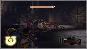 When the last one enemy died, go into the next hangar [1] - 5 - Inquisitor - Walkthrough - Warhammer 40,000: Space Marine - Game Guide and Walkthrough