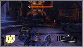 There will be a gate which you have to unlock, at the right [1] - 6 - Lair of Giants - Walkthrough - Warhammer 40,000: Space Marine - Game Guide and Walkthrough
