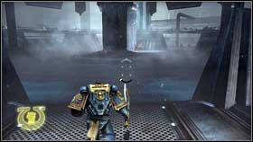 Frosty corridor leads to room with experimental energy source [1] - 6 - Lair of Giants - Walkthrough - Warhammer 40,000: Space Marine - Game Guide and Walkthrough