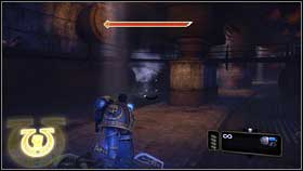 Firstly use Hunter and get rid of gunners on the platform [1], and then kill goblins via axe or sword - 7 - Heart of Darkness - Walkthrough - Warhammer 40,000: Space Marine - Game Guide and Walkthrough