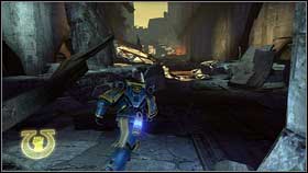 After fight go upstairs through the demolished ceiling [1] - 7 - Heart of Darkness - Walkthrough - Warhammer 40,000: Space Marine - Game Guide and Walkthrough