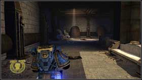 Your first goal should two great giants with goggles [1] - 8 - Whispers of The Dead - p. 1 - Walkthrough - Warhammer 40,000: Space Marine - Game Guide and Walkthrough