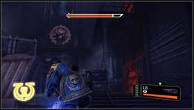 Going through next gates, you'll get to the room with five machines [1] - 10 - Mystery Skull - Walkthrough - Warhammer 40,000: Space Marine - Game Guide and Walkthrough