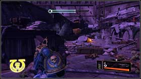 There is a blue container with Plasma Rifle inside [1] - 12 - Dying of the Light - p. 2 - Walkthrough - Warhammer 40,000: Space Marine - Game Guide and Walkthrough