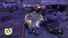 You'll get to the orc's landing zone [1] - 12 - Dying of the Light - p. 2 - Walkthrough - Warhammer 40,000: Space Marine - Game Guide and Walkthrough