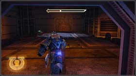 When the Titan is released, go through the next gate and with a new rifle, destroy flying turret [1] - 13 - Wake the Sleeping Giant - Walkthrough - Warhammer 40,000: Space Marine - Game Guide and Walkthrough