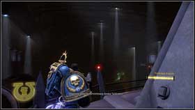 Moving forward you reach a titan, on which you can jump off [1] - 13 - Wake the Sleeping Giant - Walkthrough - Warhammer 40,000: Space Marine - Game Guide and Walkthrough