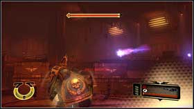 Running forward, youll reach place, where chaos marine attacks [1] - 14 - Victory and Sacrifice - Walkthrough - Warhammer 40,000: Space Marine - Game Guide and Walkthrough