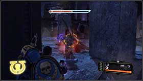 Standing by invisible wall you will be able to kill harmless enemy without any risk [1] - 15 - Prince of Daemons - Walkthrough - Warhammer 40,000: Space Marine - Game Guide and Walkthrough