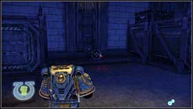 After reaching the fortress look carefully to the wall at right [1] - Chapter 3 - Skull Probes - Warhammer 40,000: Space Marine - Game Guide and Walkthrough
