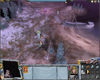 First totem with archers. At the top of the screen there are crossroads. To the left - gold, to the right - another regiment. - Mission 2: Gathering forces - Imperial Campaign: Act II - Warhammer: Mark of Chaos - Game Guide and Walkthrough