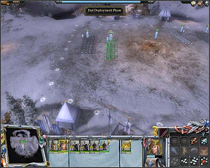 Troops' deployment - Mission 3: Camp's defence - Imperial campaign: Act III - Warhammer: Mark of Chaos - Game Guide and Walkthrough