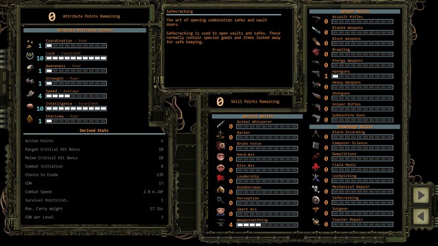 Character creation screen. - Party forming | Character development - Character development - Wasteland 2 Game Guide & Walkthrough