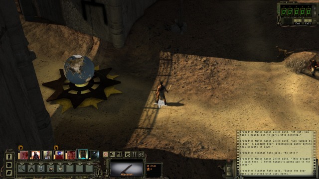 You access the world map by clicking on the globe. - Exploration of the world of Wasteland | Exploration - Exploration - Wasteland 2 Game Guide & Walkthrough