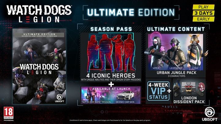 In this case, you will receive the Urban Jungle Pack, which includes three additional characters, VIP status (for four weeks), and the London Dissident Pack, which is a package of cosmetic items - Watch Dogs Legion Guide