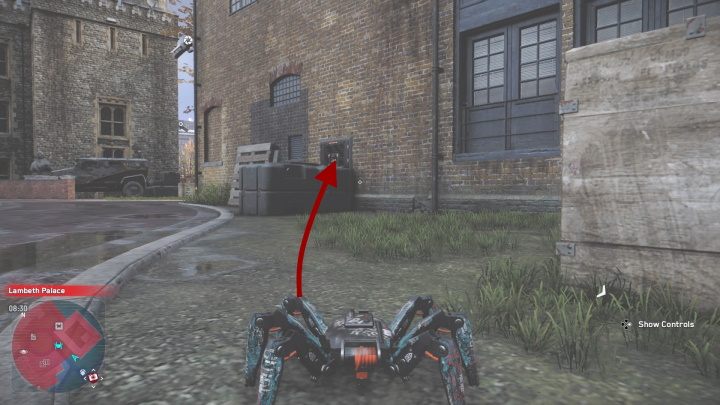 This tech point is in a cafe on the roof of the complex - use the drone to get there - Watch Dogs Legion: Tech Points - Lambeth map, locations - Lambeth - Watch Dogs Legion Guide