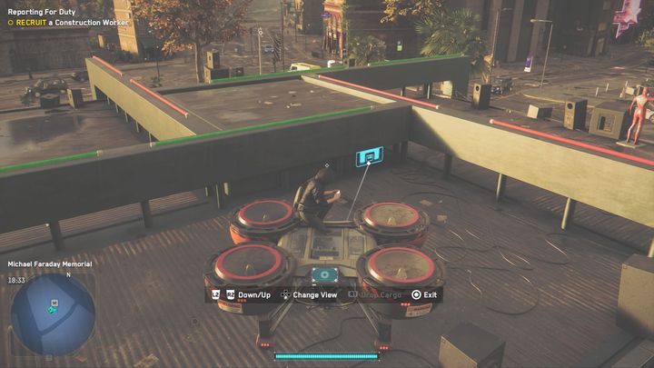 The tech point is located on a column adjacent to the wall - Watch Dogs Legion: Tech Points - Lambeth map, locations - Lambeth - Watch Dogs Legion Guide