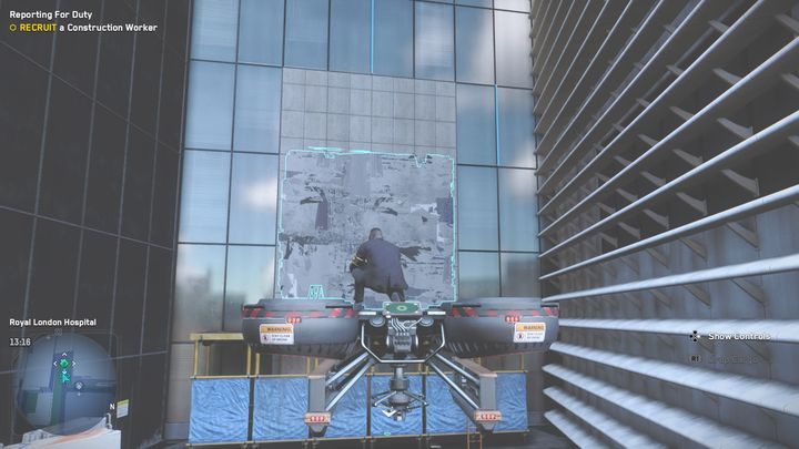 The Paste-Up location is on the wall of the building - Watch Dogs Legion: Paste-Up - Tower Hamlets map, locations - Tower Hamlets - Watch Dogs Legion Guide