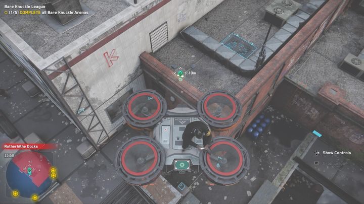 The Tech Point is on the roof, under the grid - Watch Dogs Legion: Tech Points - Southwark map, locations - Southwark - Watch Dogs Legion Guide