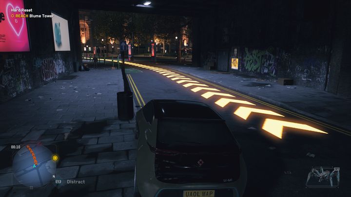 To do this, get behind the wheel of one of the vehicles that will appear near you and follow the arrows that will show you the way - Watch Dogs Legion: Hard Reset - walkthrough - DedSec Missions, part 2 - Watch Dogs Legion Guide