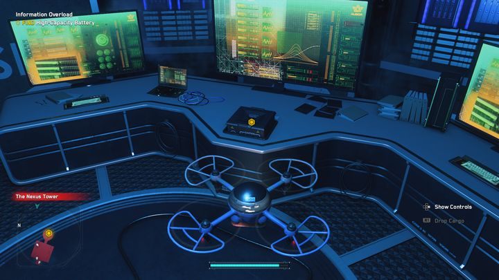 Now your task will be to attach the battery to the drone (make the drone descend so that it touches the battery) - Watch Dogs Legion: Information Overload - walkthrough - Side missions - Watch Dogs Legion Guide