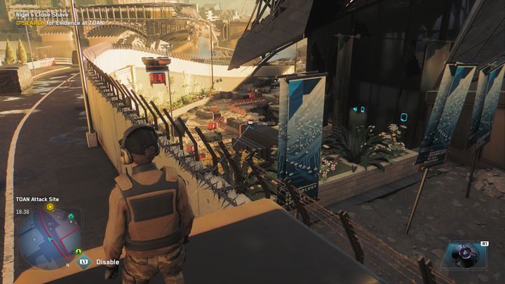 Jump down, paying attention to the guards and turrets (one is located on the left, the other in the middle on the top floor) - Watch Dogs Legion: Nigels Close Shave - walkthrough - Albion Missions, part 2 - Watch Dogs Legion Guide