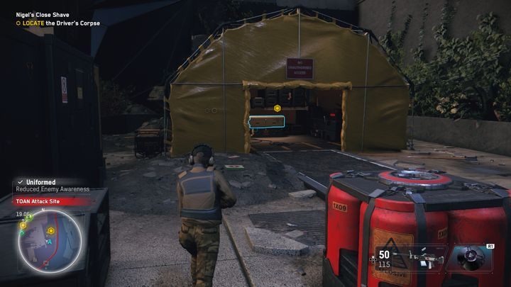 Then go to the two tents, on the right side there is one, and the other in the middle on the top floor - Watch Dogs Legion: Nigels Close Shave - walkthrough - Albion Missions, part 2 - Watch Dogs Legion Guide