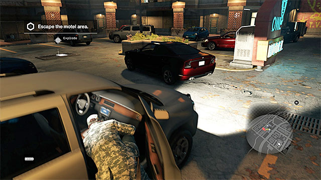 Get away from the motel - Mission 3 (Collateral) | Main missions - Act II - Main missions - Act II - Watch Dogs Game Guide