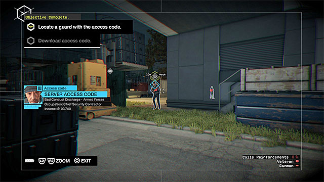 Wait until a forklift appears in the guards view and hack into it - Unlocking mission 6 | Main missions - Act II - Main missions - Act II - Watch Dogs Game Guide