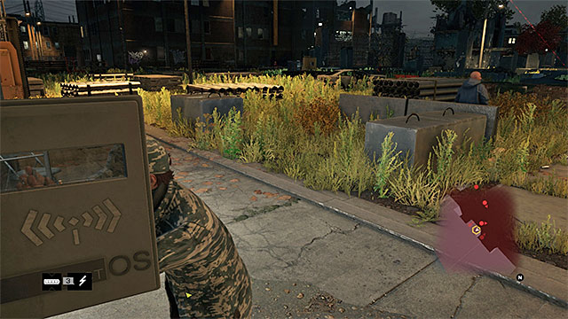 Wait for the guard to turn away, before you interact with the terminal - Mission 6 (Jury-Rigged) | Main missions - Act II - Main missions - Act II - Watch Dogs Game Guide