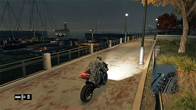 Ride along the alleys, alongside the waterfront - Mission 10 (Breadcrumbs) | Main missions - Act II - Main missions - Act II - Watch Dogs Game Guide
