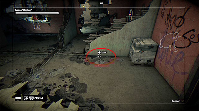 The suggested spot that you instruct Bedbug into - Mission 14 (Planting a Bug) | Main missions - Act II - Main missions - Act II - Watch Dogs Game Guide