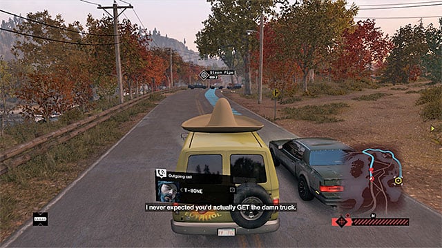 Avoid cutting through road blocks, to prevent damaging the van - Mission 1 (Hope Is a Sad Thing) | Main missions - Act III - Main missions - Act III - Watch Dogs Game Guide