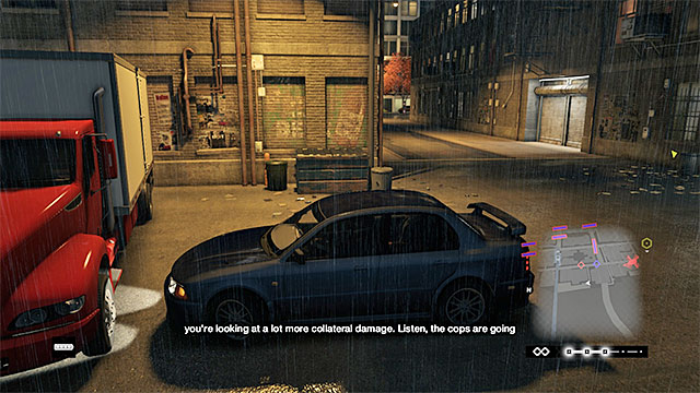 Hiding in the car will allow you to wait for the moment, at which you can resume your escape - Using the available means of transport | Activities and hints - Activities and hints - Watch Dogs Game Guide