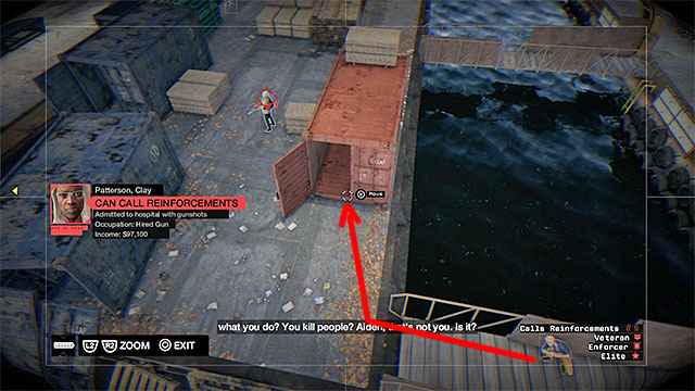 Switch to the camera, from whose perspective you can see the entrance to the red container shown in the above screenshot - Mission 5 (Little Sister) | Main missions - Act IV - Main missions - Act IV - Watch Dogs Game Guide