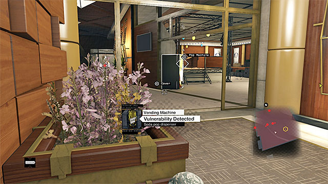 Hide behind the cover near the lobby and wait for the guards to turn away. - Mission 7 (No Turning Back #1) | Main missions - Act IV - Main missions - Act IV - Watch Dogs Game Guide