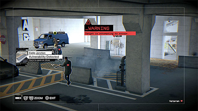 If the mission target starts escaping, you need to catch up with him (on foot or in a car) - Description of a typical infiltration of a gang hideout | Gang Hideouts - Gang Hideouts - Watch Dogs Game Guide
