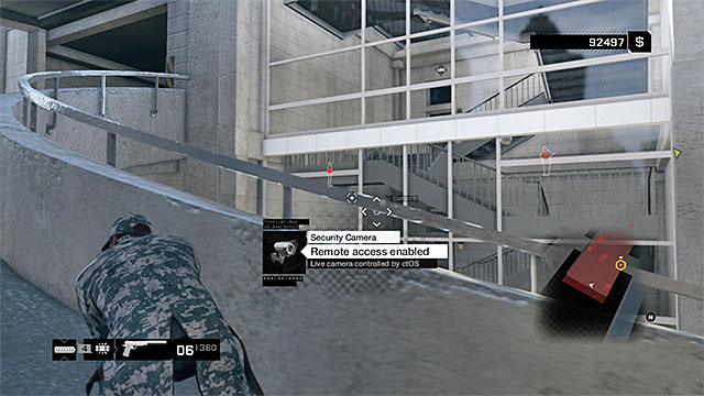 You can reach the higher level, e.g. by climbing up the ramp - Hideouts - The Loop | Gang Hideouts - Gang Hideouts - Watch Dogs Game Guide