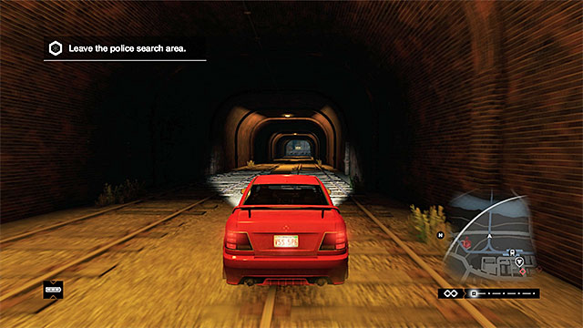 Stay away from main routes and try to drive outside of the grey circle - Mission 1 (Bottom of the Eighth) | Main missions - Act I - Main missions - Act I - Watch Dogs Game Guide